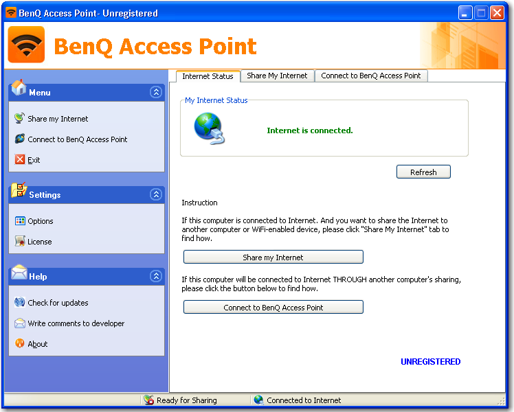 Main window of BenQ Access Point