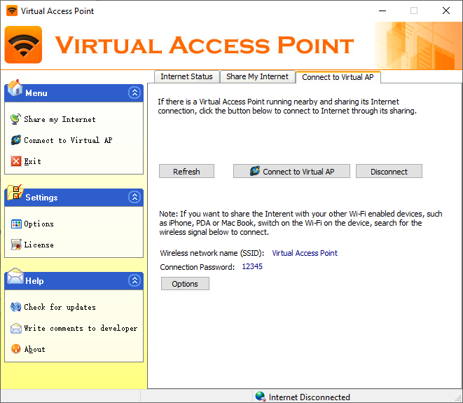 Connect to the Wi-Fi network to enjoy the sharing